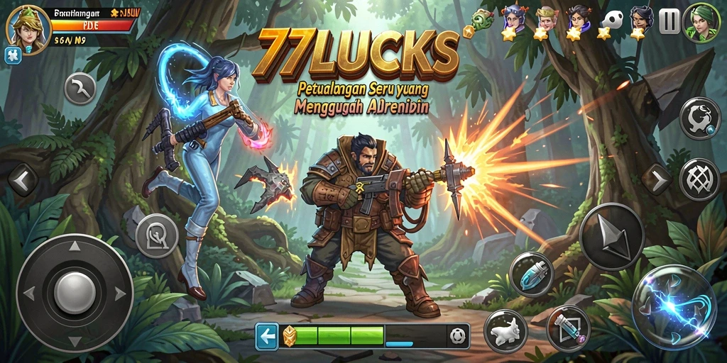 Tampilan dari gameplay <strong>77LUCKS</strong> yang menegangkan dan penuh aksi petualangan.