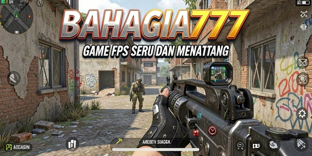 Tampilan gameplay BAHAGIA777 yang mendebarkan dalam aksi FPS.