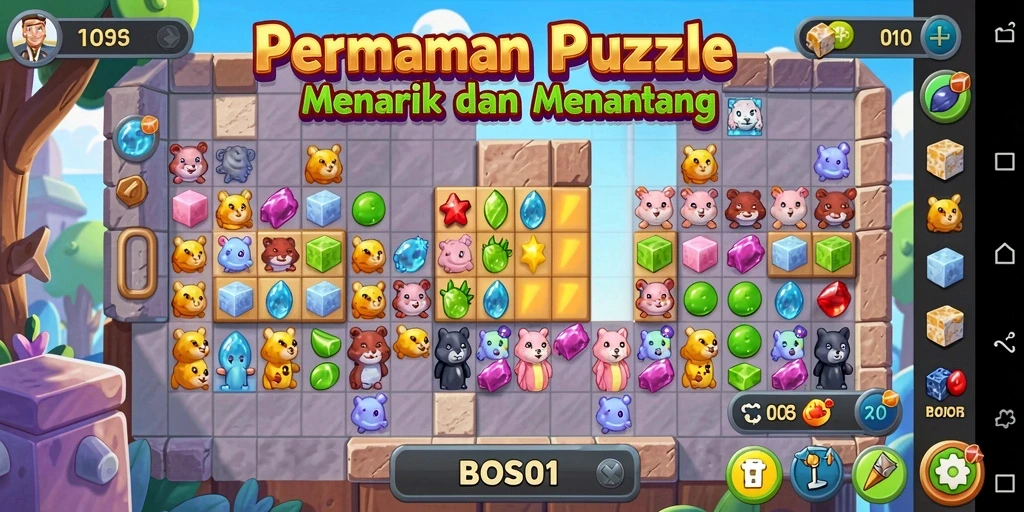 Tampilan gameplay BOS01 yang menantang dan menarik.