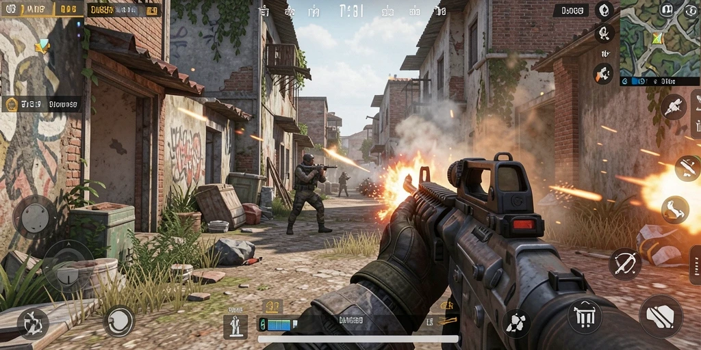 Screenshot gameplay DAM88 yang menampilkan pertempuran FPS yang seru.
