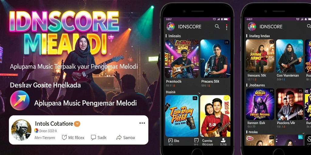 Tampilan gameplay IDNSCORE dengan antarmuka menarik dan koleksi lagu beragam.
