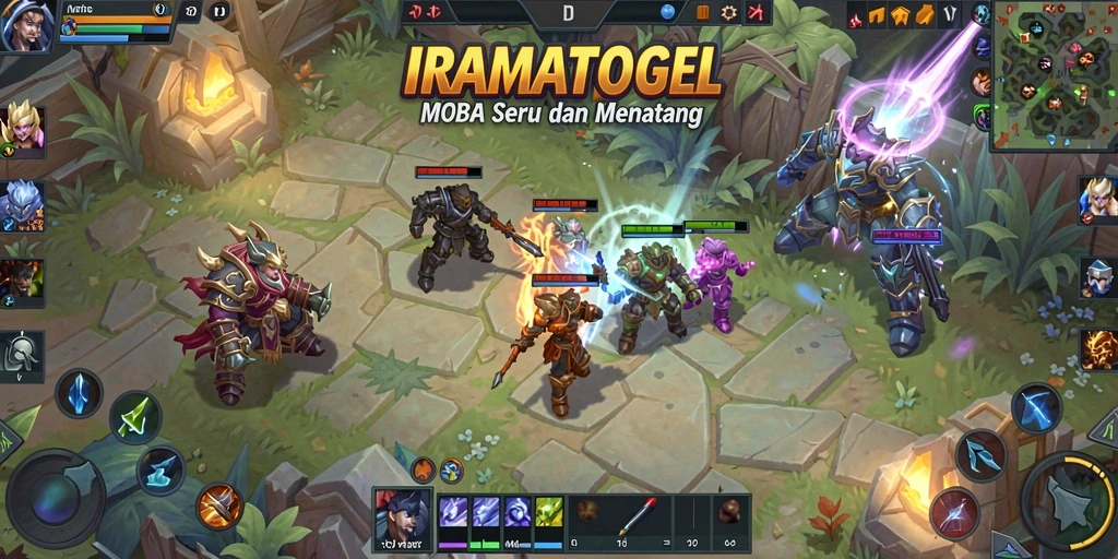 Tangkapan layar utama menampilkan aksi intens dalam gameplay IRAMATOGEL.