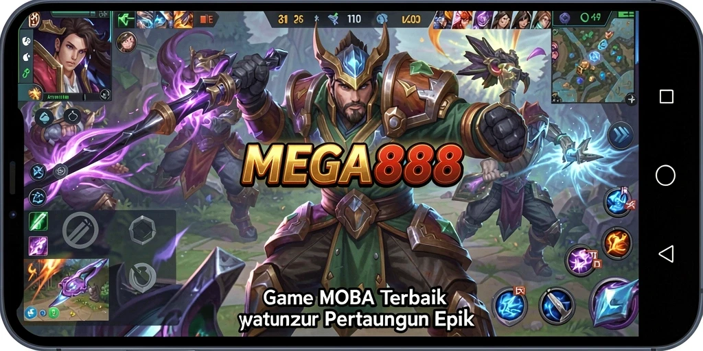 Tampilan grafik MEGA888 yang memukau dalam aksi permainan MOBA.