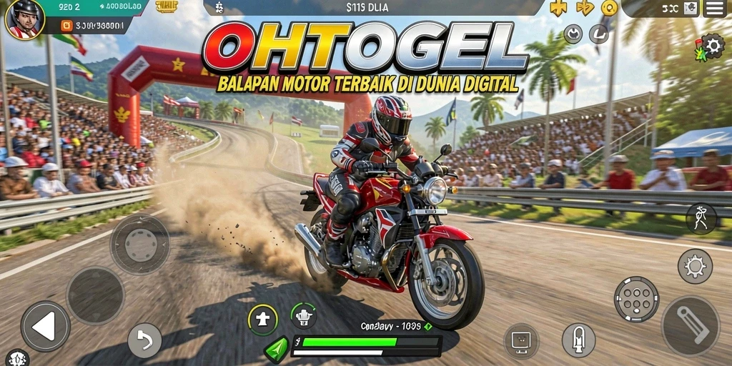 Tampilan permainan OHTOGEL dengan balapan motor yang mendebarkan.