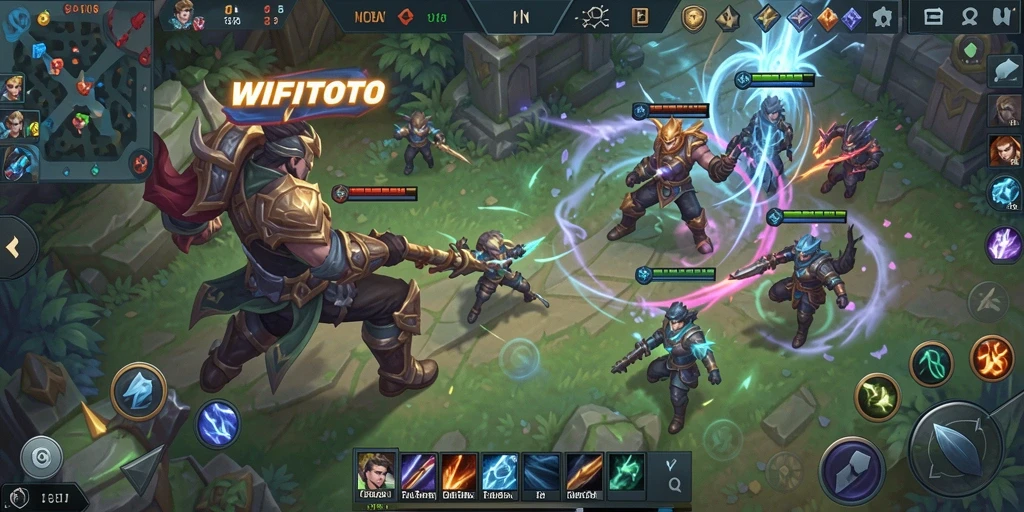 Tampilan gameplay seru dalam pertempuran tim WIFITOTO.